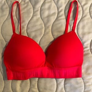 Red wireless push up bra from PINK